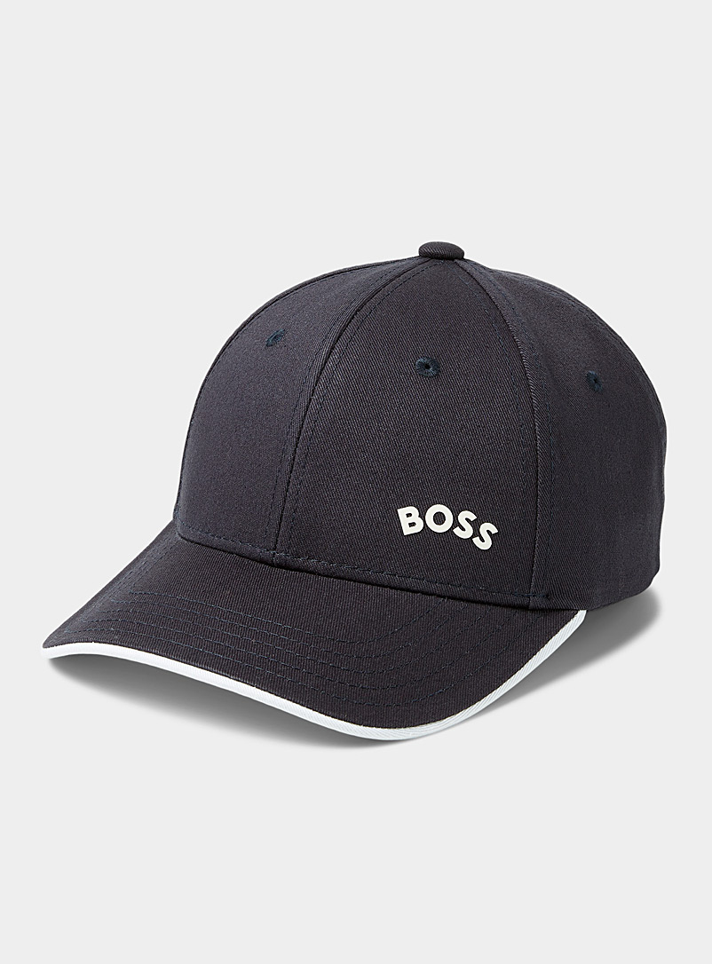 BOSS Dark Blue Two-tone brim cap for men