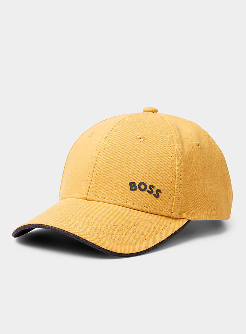 BOSS Golden Yellow Two-tone brim cap for men