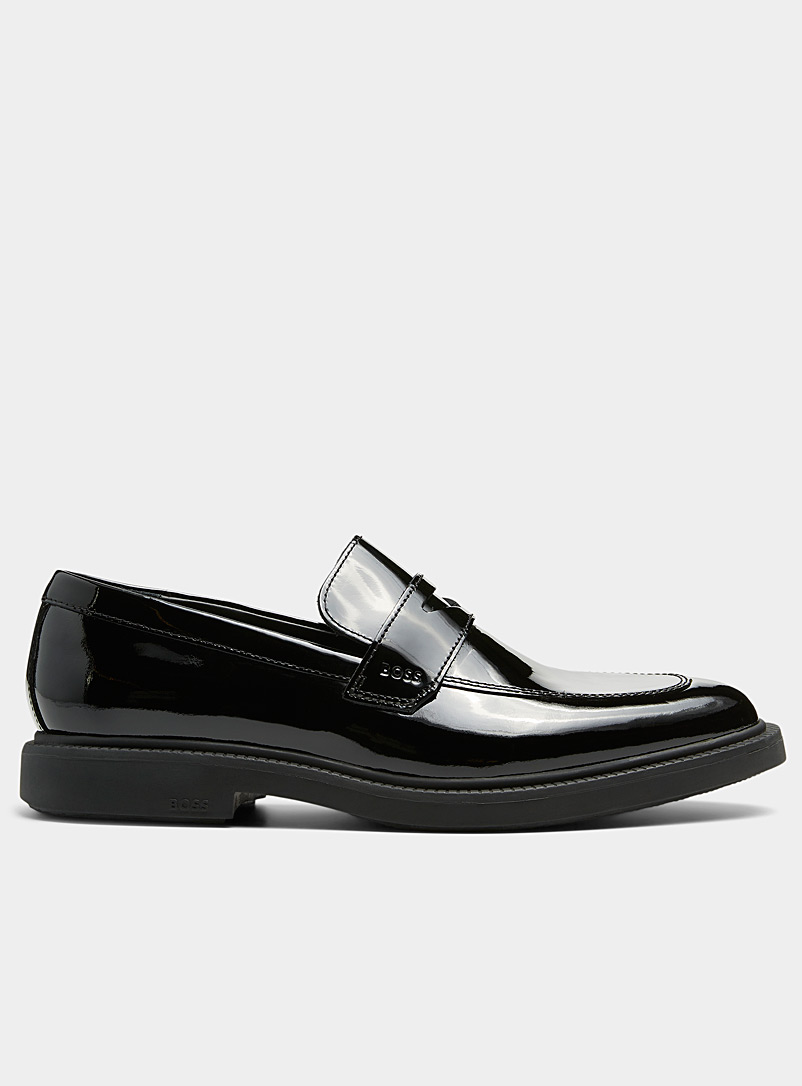 Larry patent leather penny loafers Men | BOSS | Shop Men's Dress Shoes ...