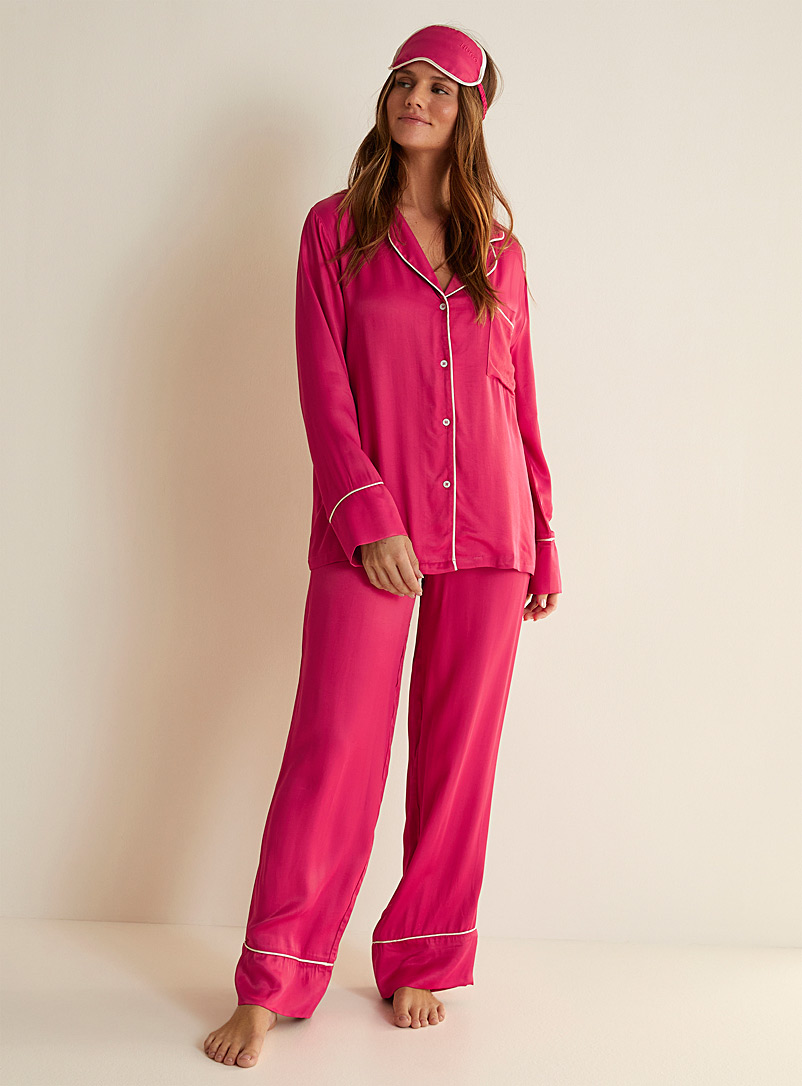 HUGO Pink Candy pink satiny pyjama set for women