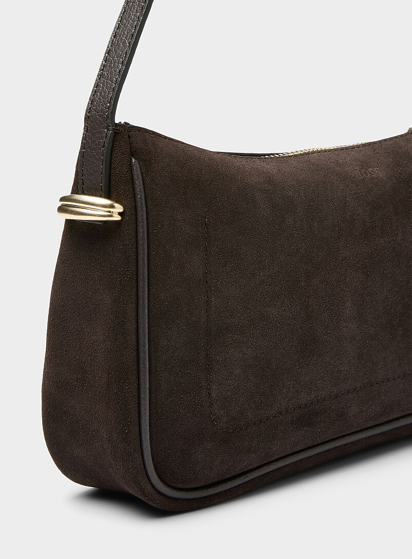 Metallic-logo suede shoulder bag product image 2