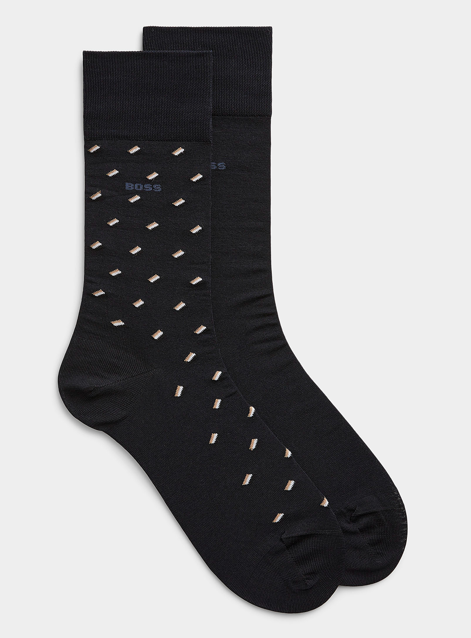 Hugo Boss Solid And Confetti Logo Socks Set Of 2 In Black