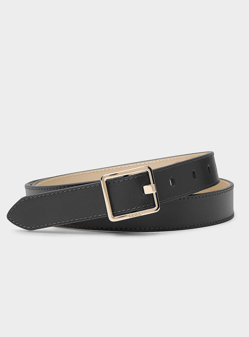 Eleri Square-Buckle Leather Belt