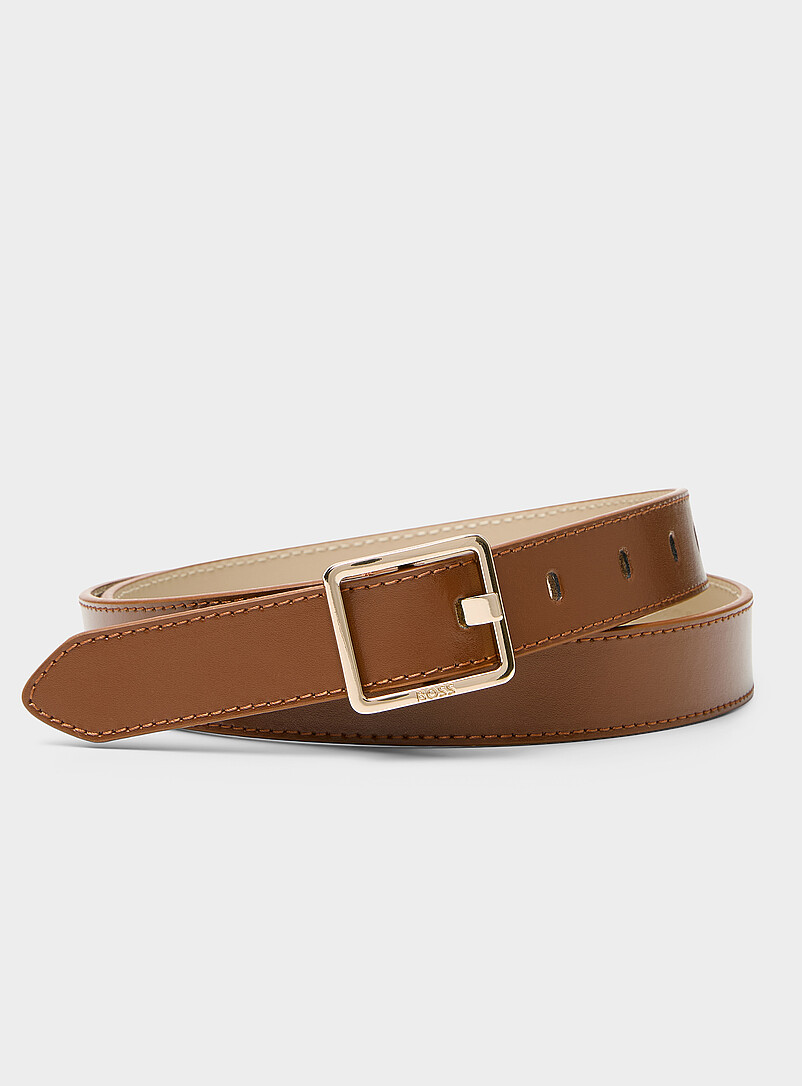 Eleri square-buckle leather belt product image (primary)