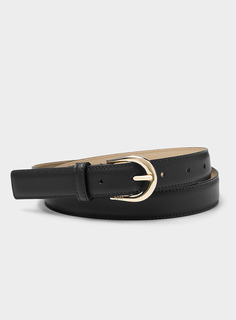 Carol D-Buckle Matte Leather Belt