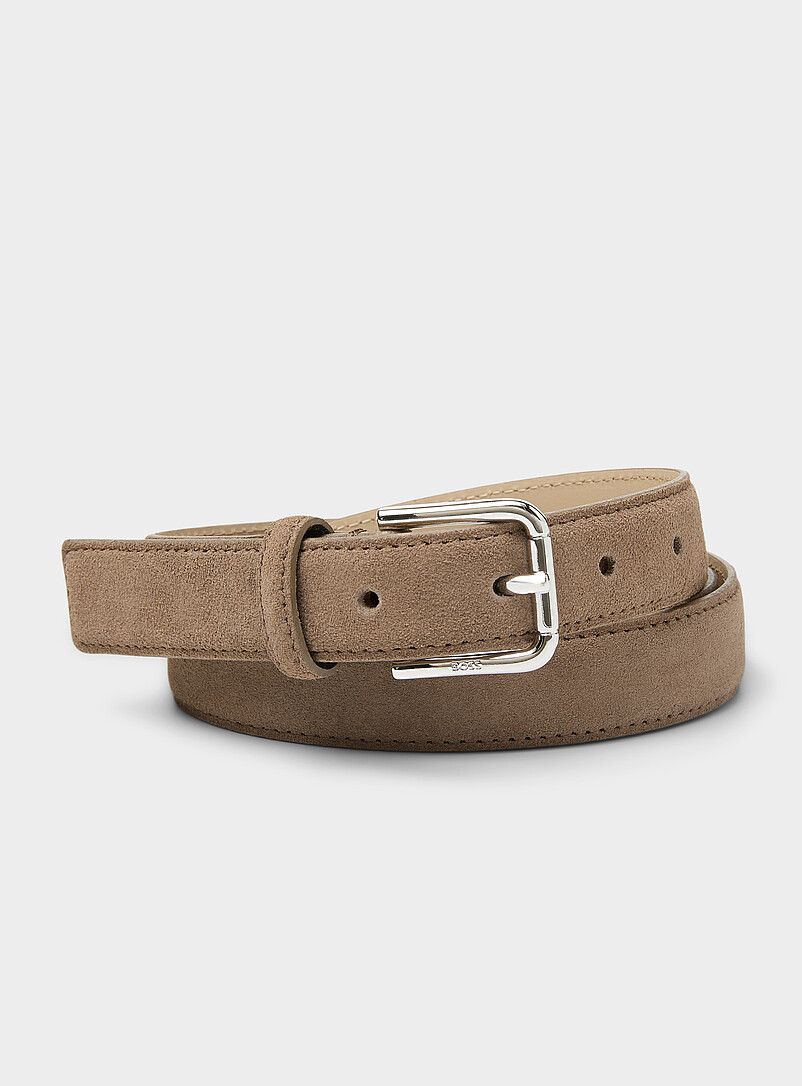 Navya Square Buckle Suede Belt