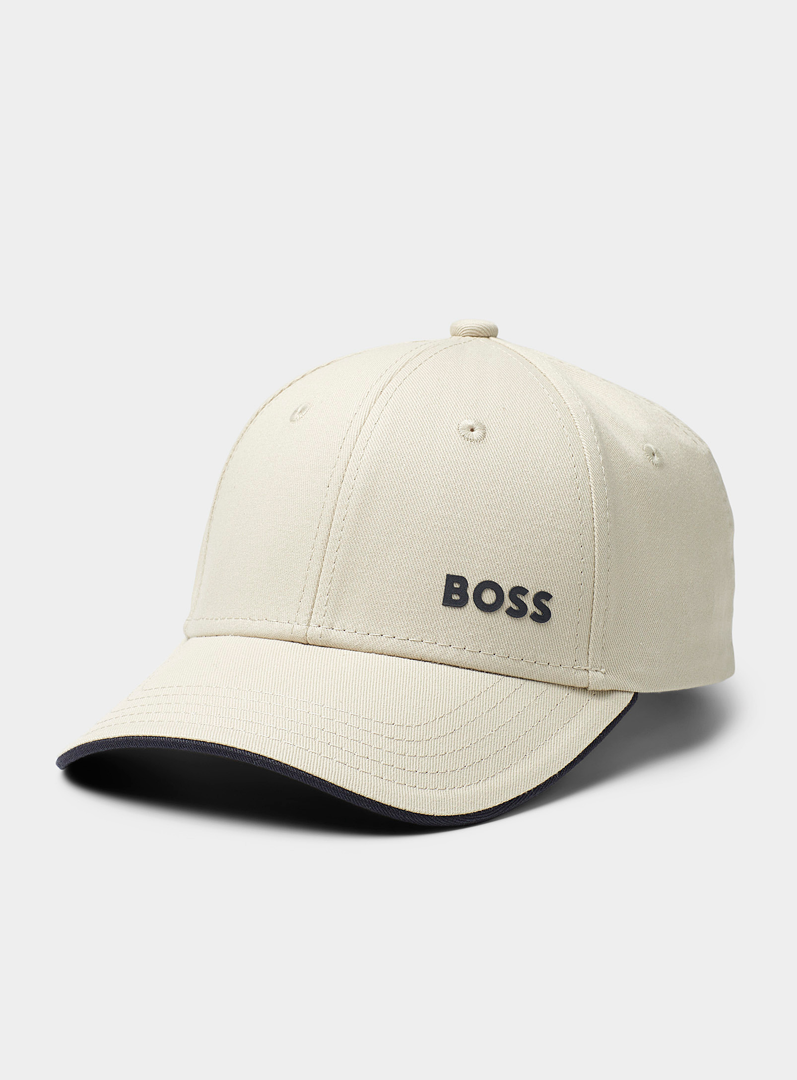 Hugo Boss Grey Logo Trimmed Cap In Neutral