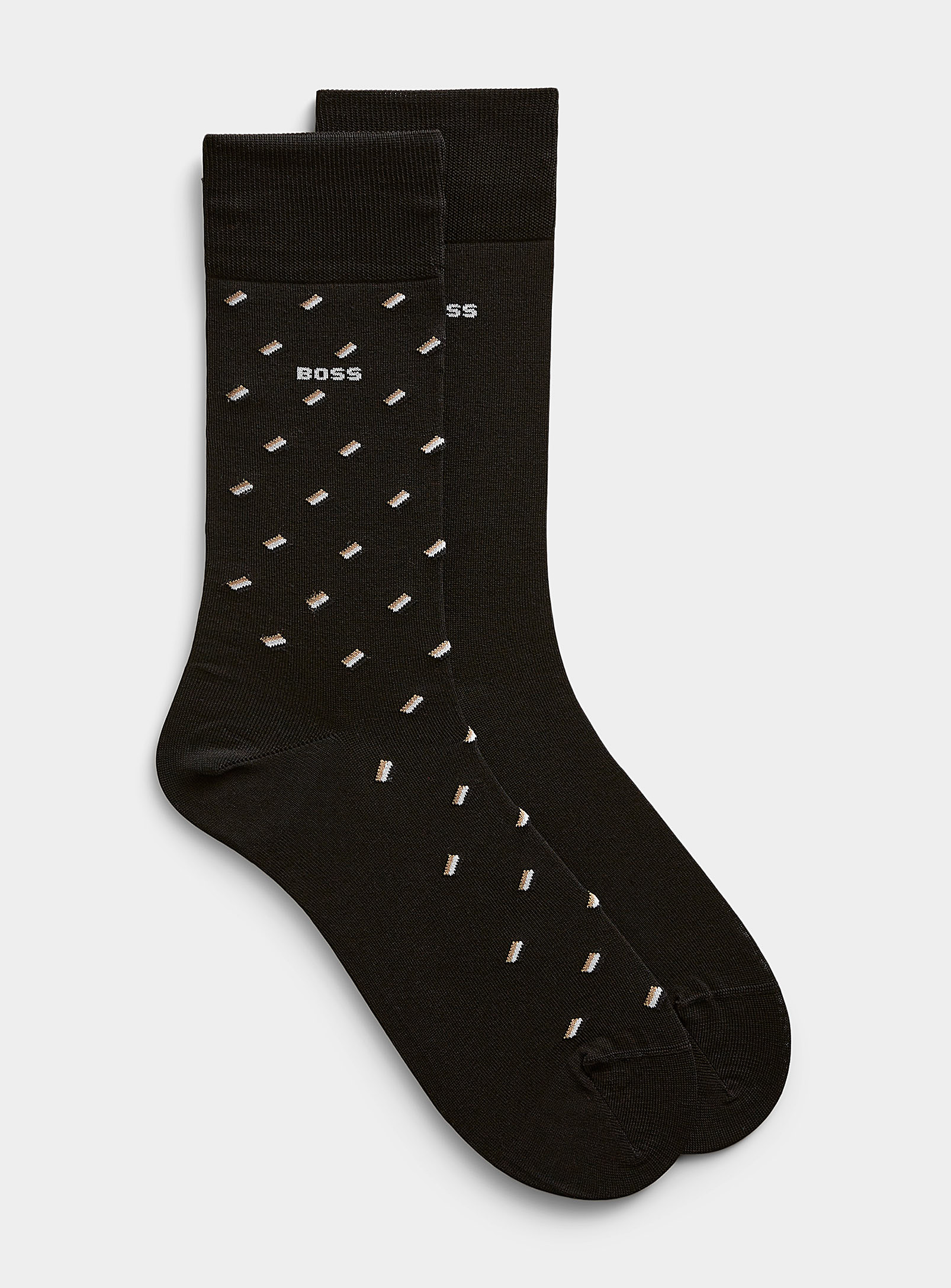 Hugo Boss Solid And Confetti Logo Socks Set Of 2 In Black