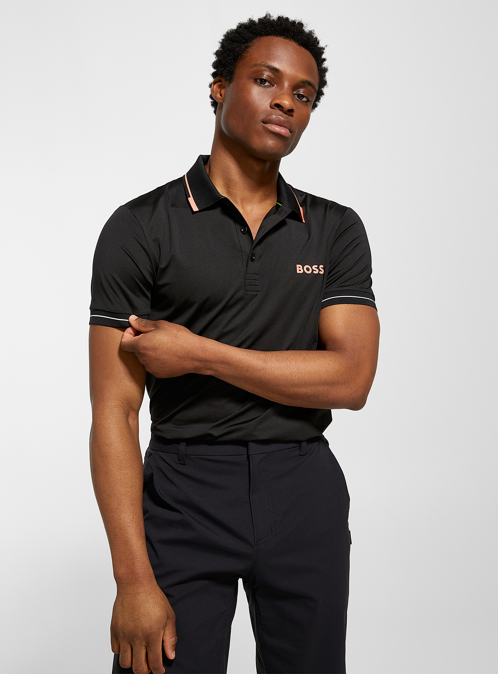 BOSS - Coral-collar golf Polo Shirt