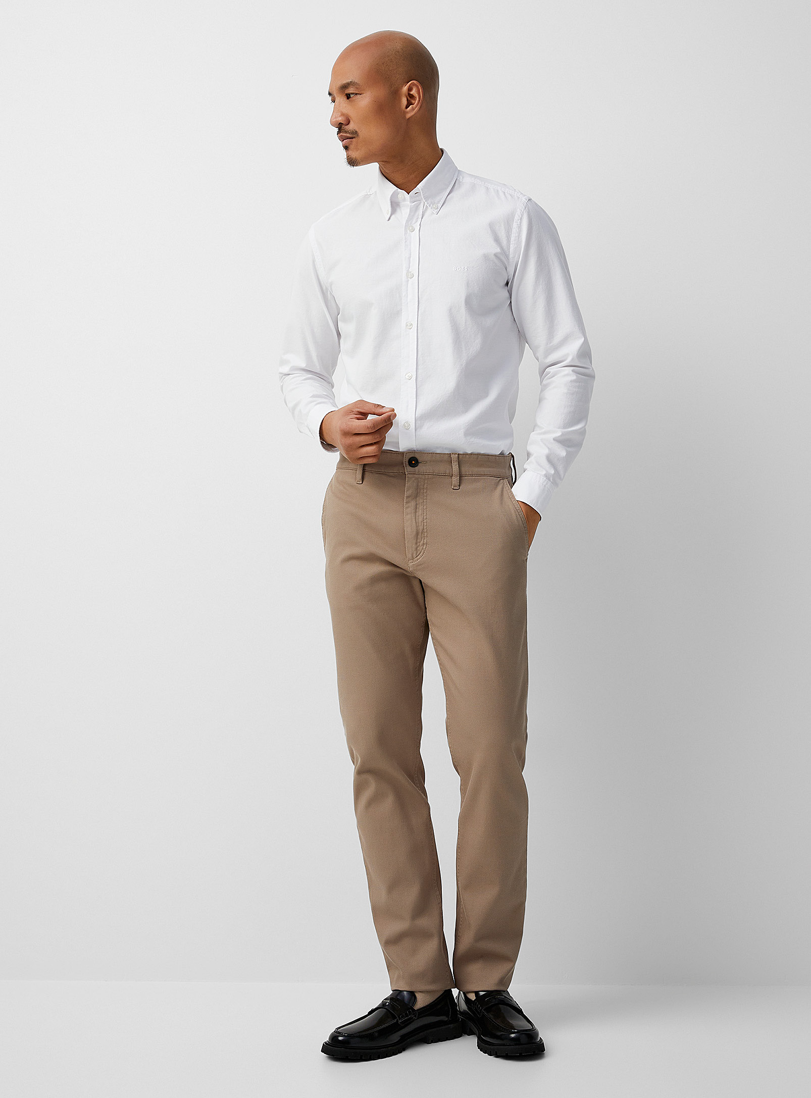 BOSS - Men's Piqué chinos Tapered fit