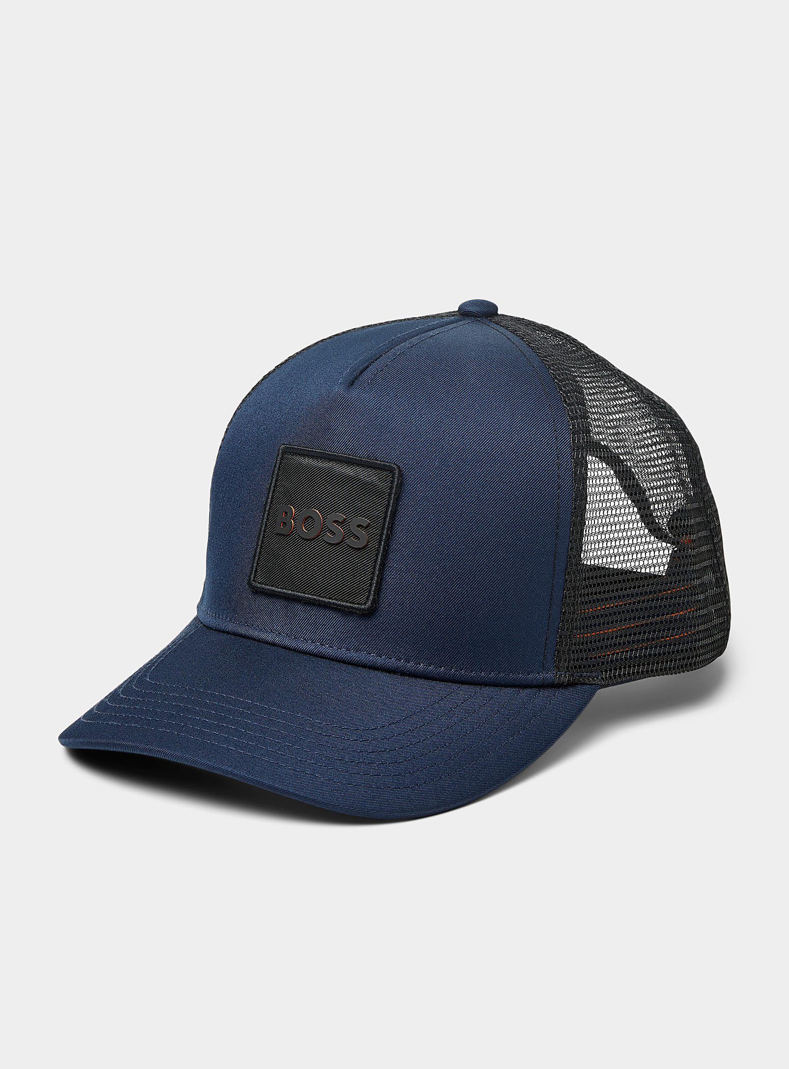 BOSS - Men's Contrast emblem trucker cap