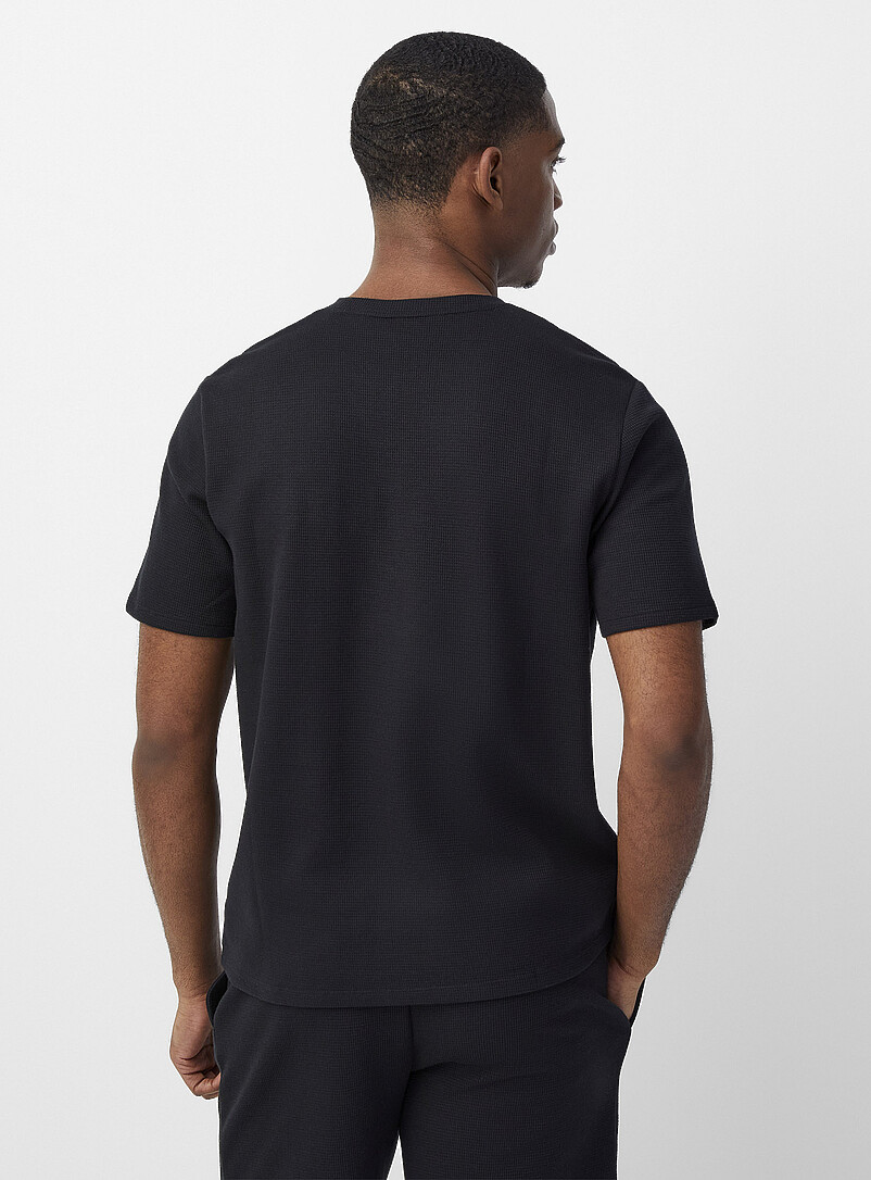 Embroidered logo waffle T-shirt product image 3