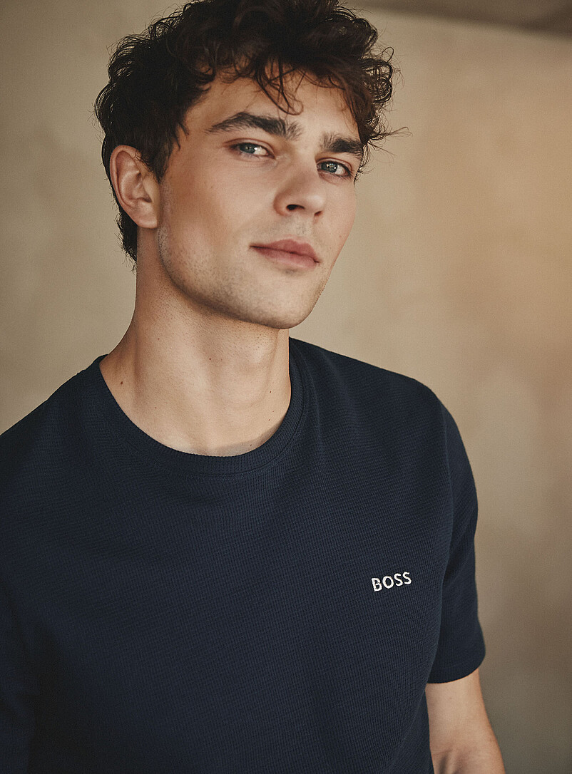 Embroidered Logo Waffle T-Shirt