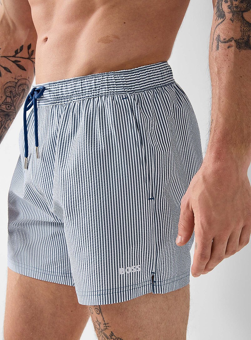 Twin-stripe seersucker swim trunk product image 2