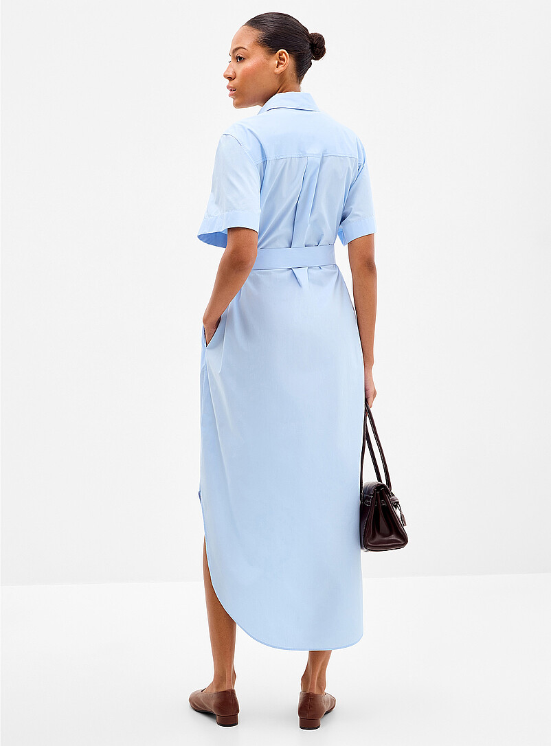 Kinime sky blue belted shirtdress product image 3