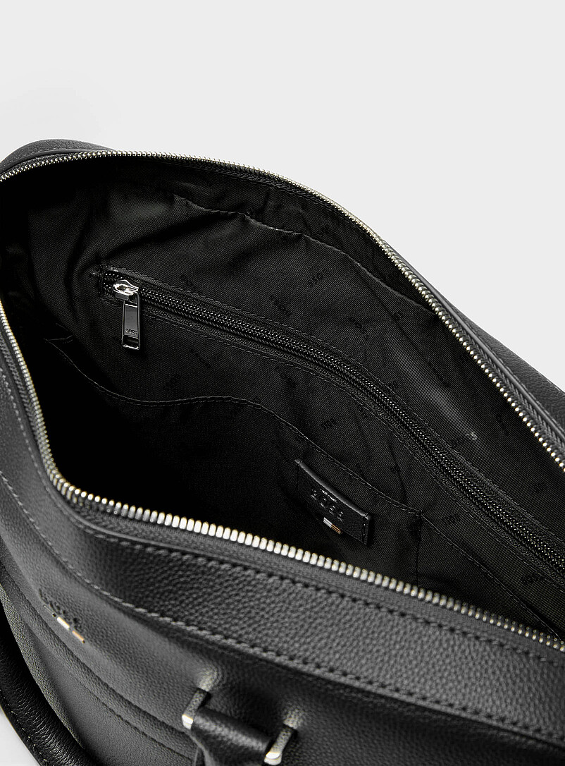 Navy faux-leather briefcase product image 3