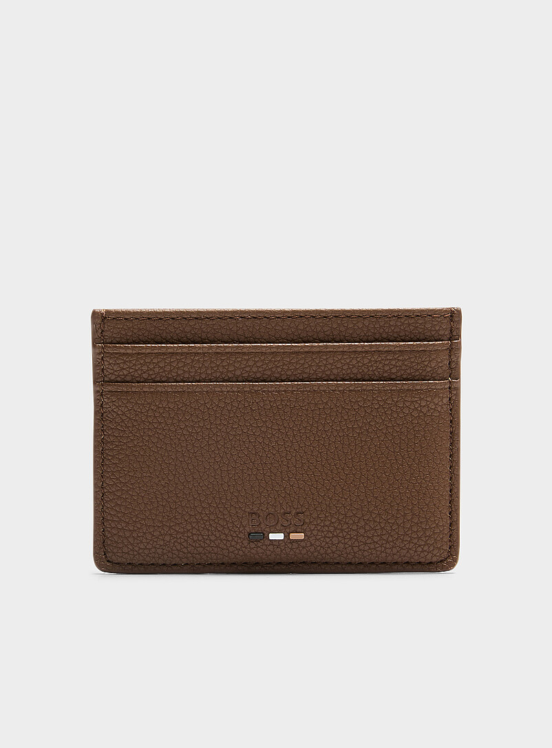 Pebbled faux-leather card holder product image (primary)