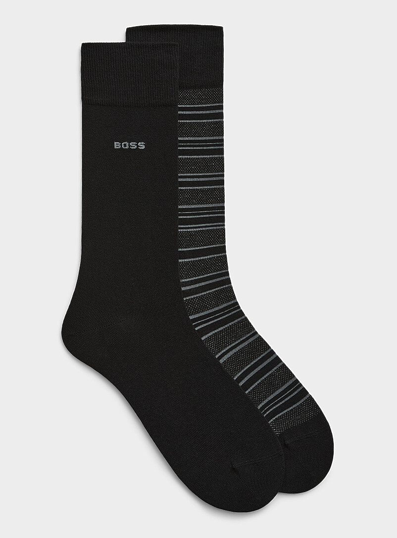 Solid/striped Dress Socks 2-Pack