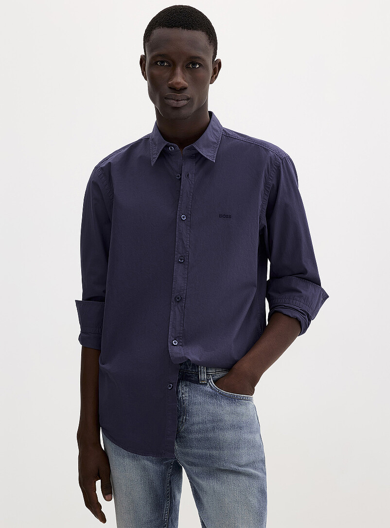 Embroidered Logo Poplin Shirt Regular Fit
