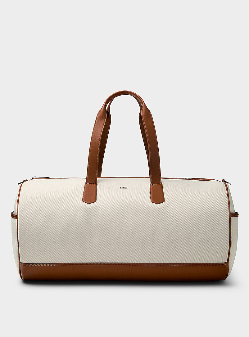 Cream canvas duffle bag product image (primary)