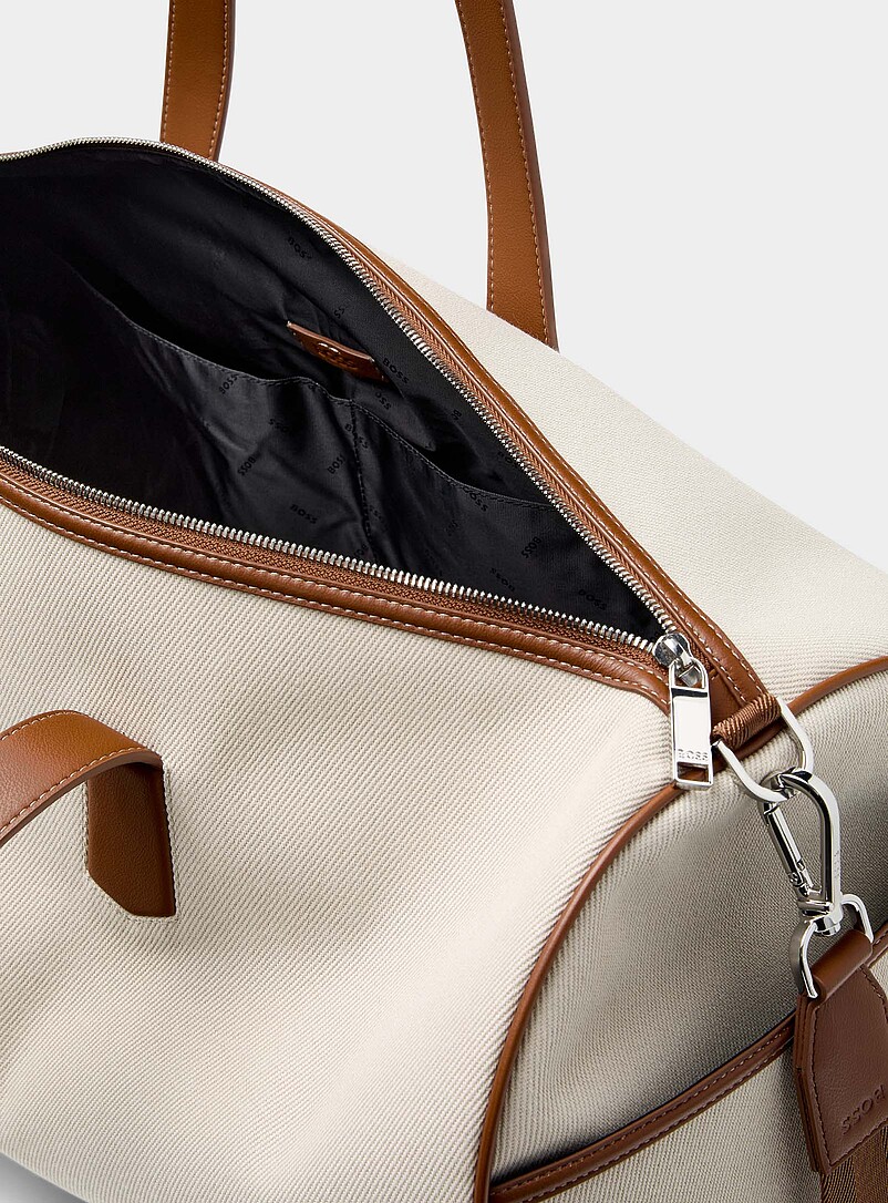Cream canvas duffle bag product image 3