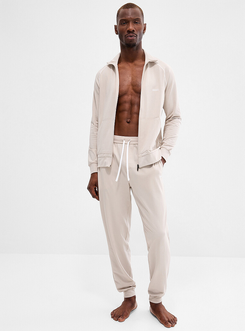 Embroidered-logo sand lounge joggers product image (primary)
