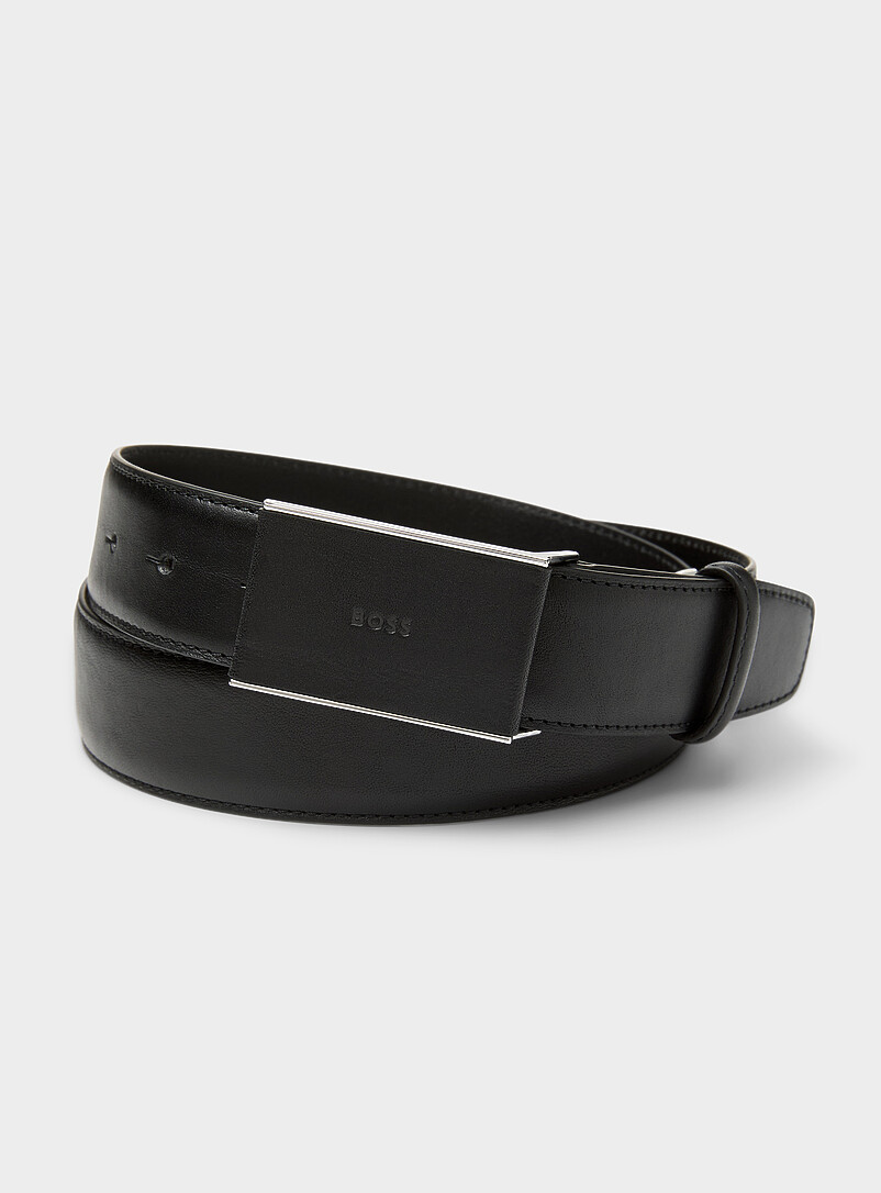 Plaque-buckle black belt product image (primary)
