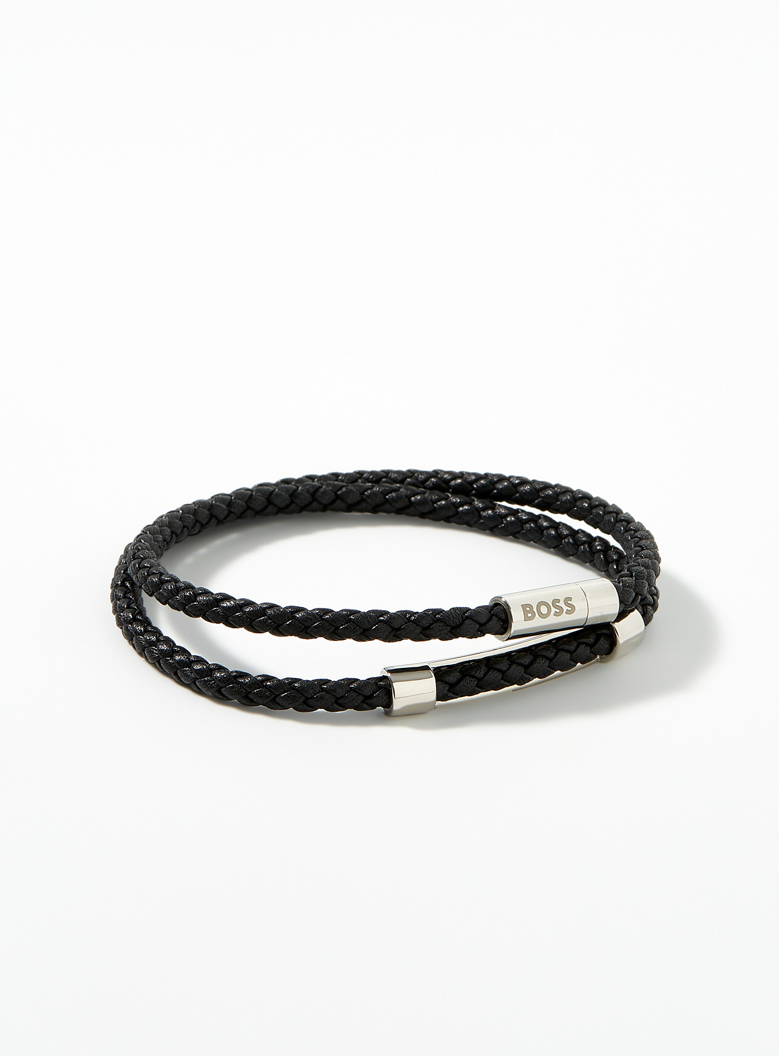 Minde om fuzzy Udstyr Hugo Boss Braided Cord Double Bracelet In Black | ModeSens