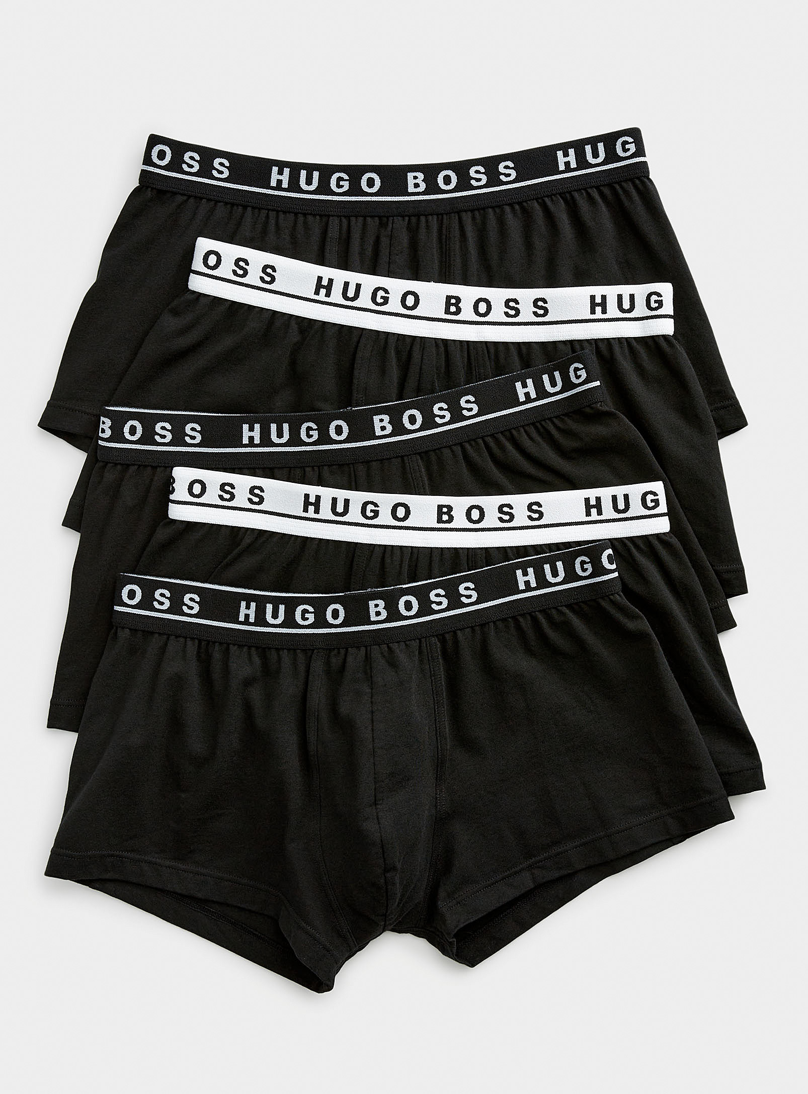 BOSS - Men's Black-and-white trunks 5-pack