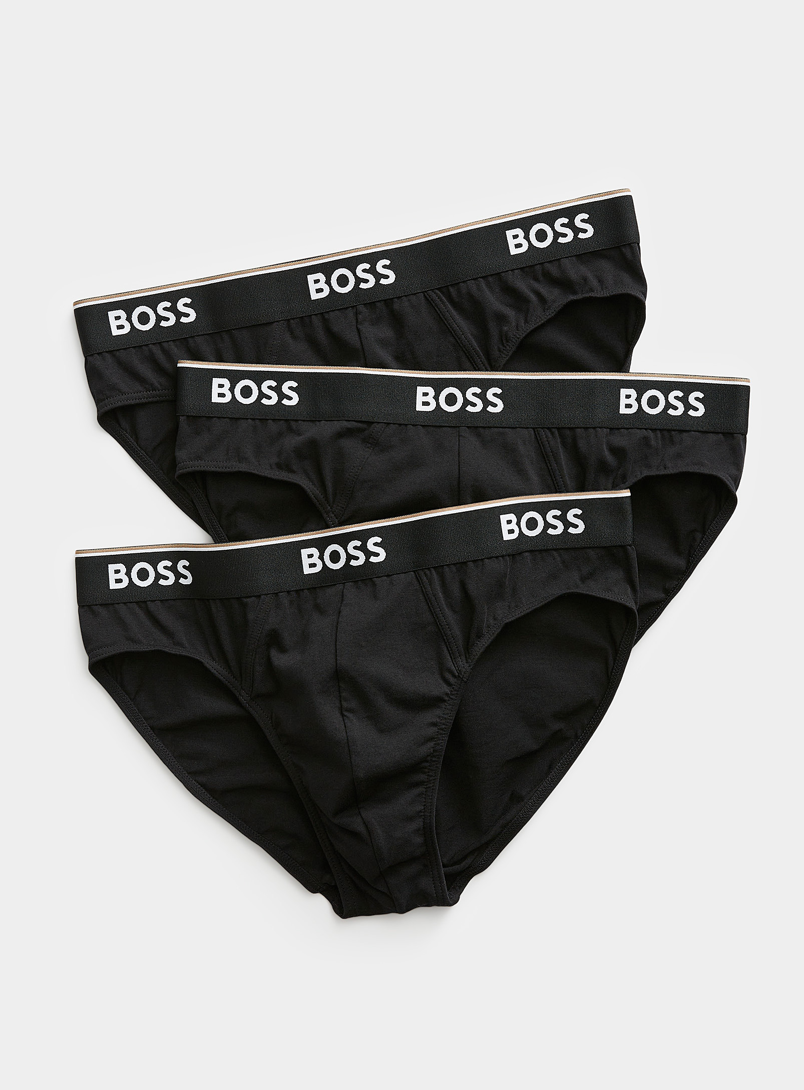 Hugo Boss Classic Solid Briefs 3-pack In Black