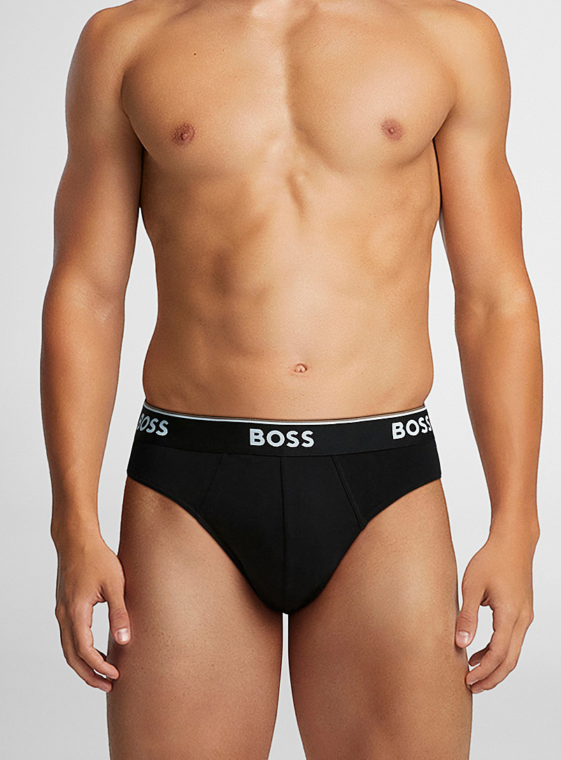 Solid logo-waistband briefs Cotton 3-pack product image 2