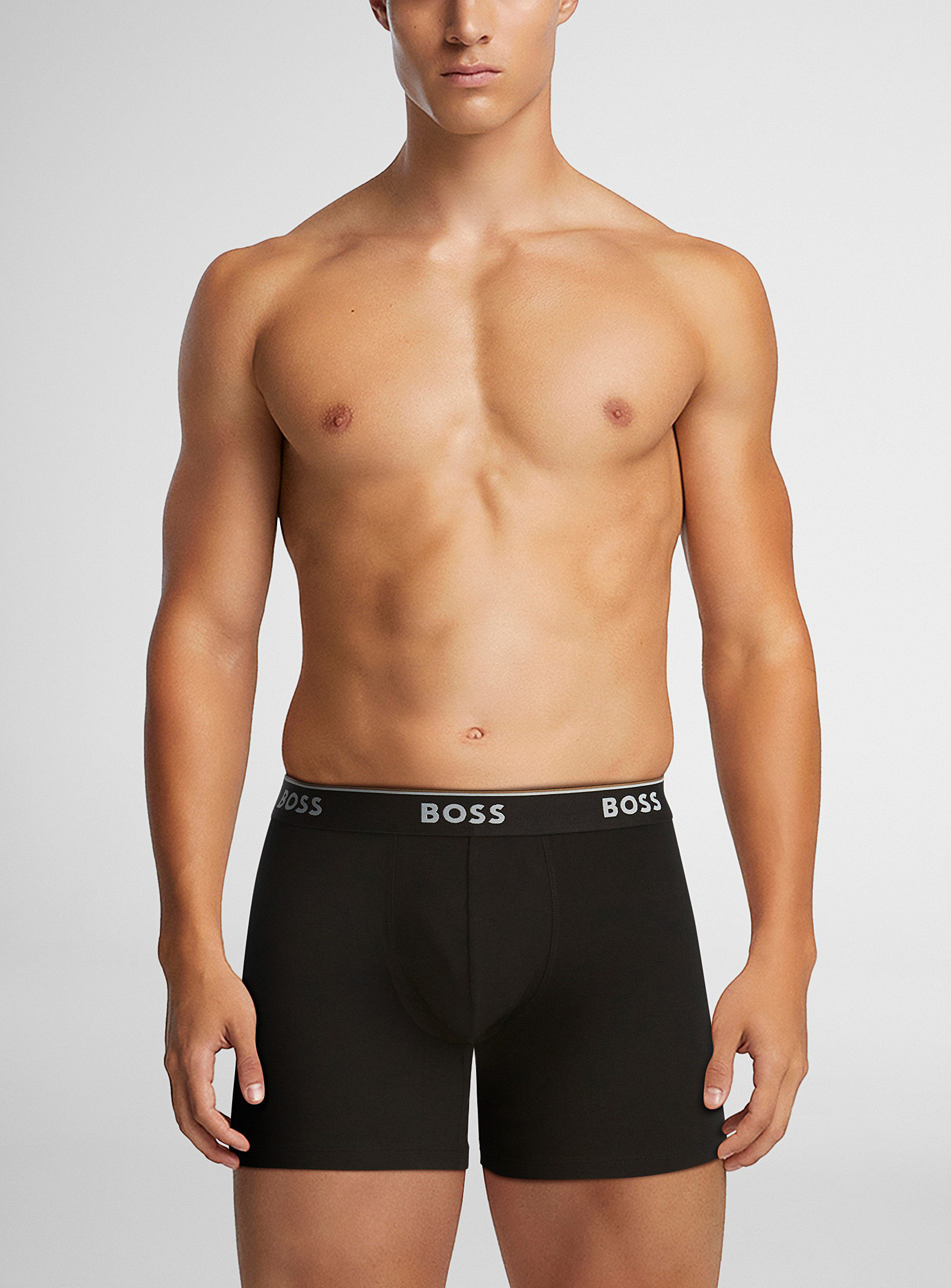 Hugo Boss Logo-waist Black Boxer Briefs 3-pack