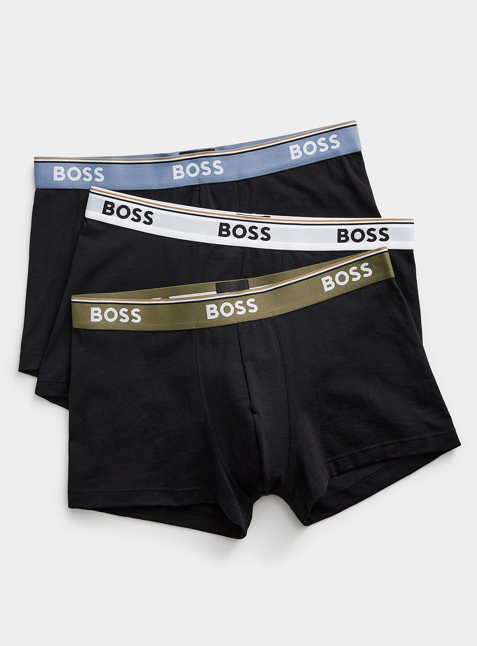 BOSS - Men's Contrasting band trunks 3-pack