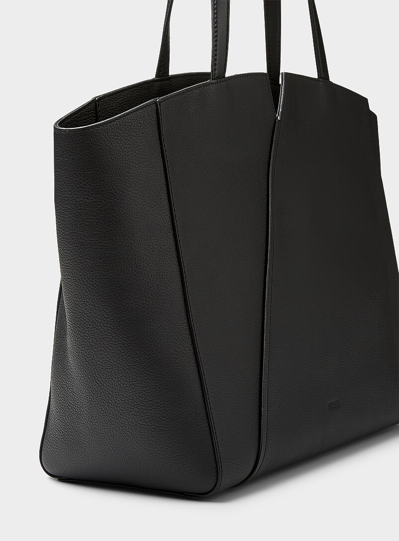 Thin belt pebbled leather tote bag product image 2