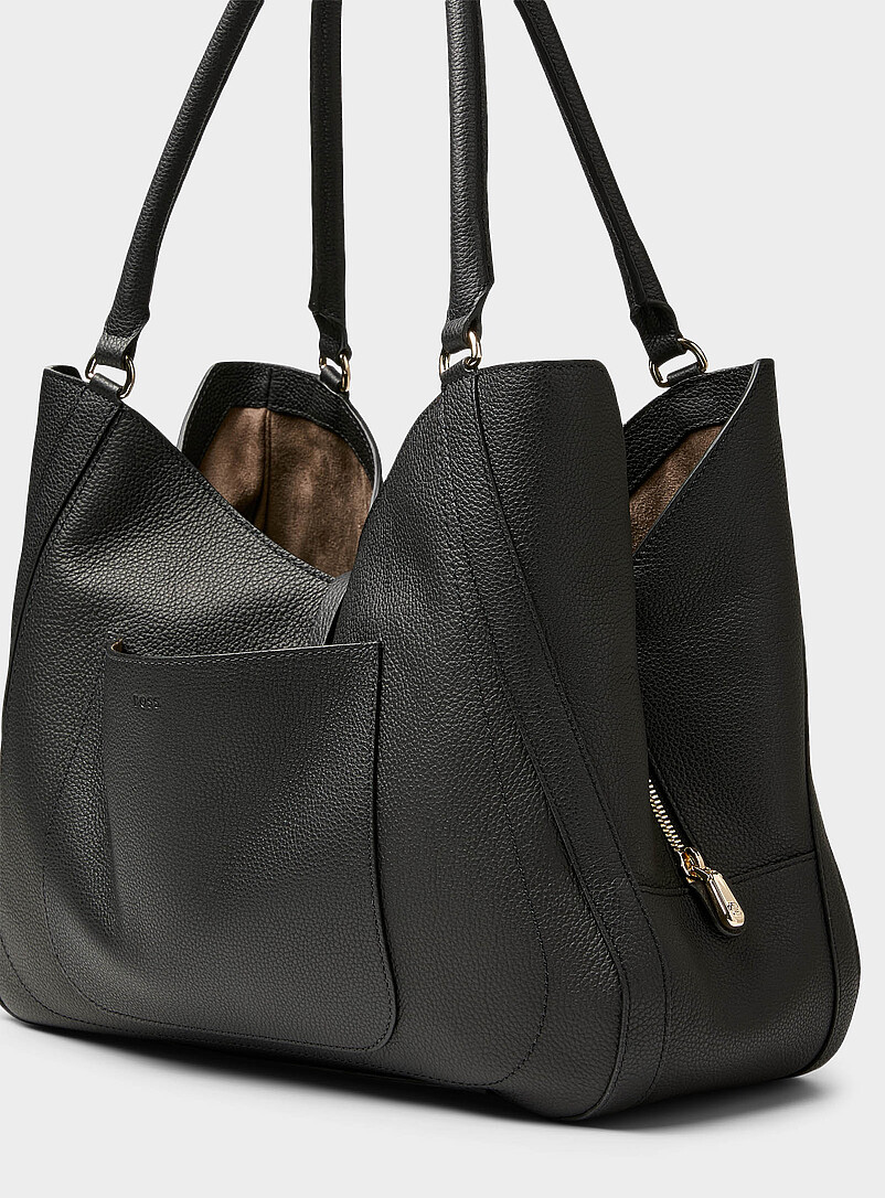 Reah greige pebbled leather tote bag product image 2