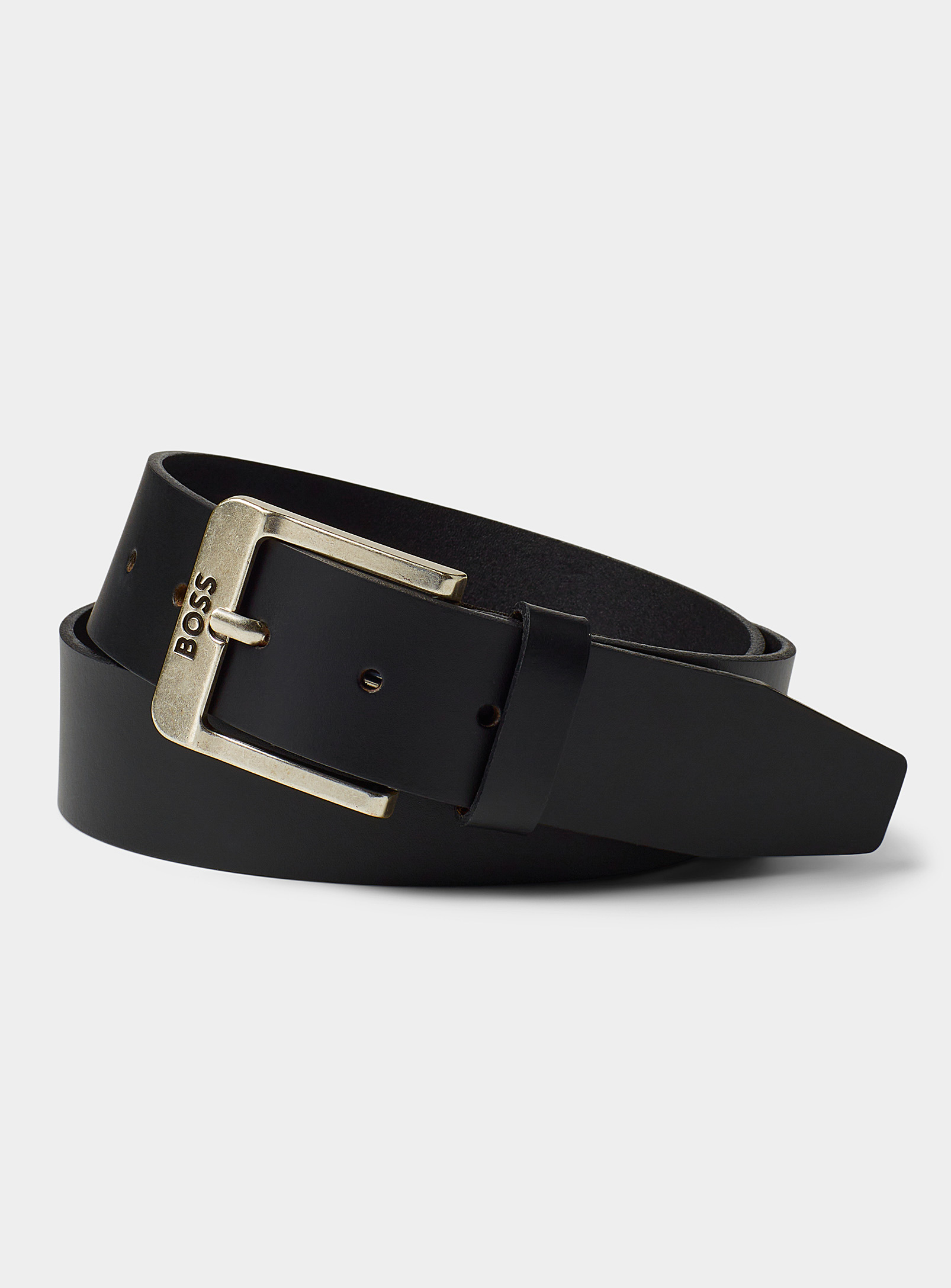 Hugo Boss Jemio Smooth Leather Belt In Black