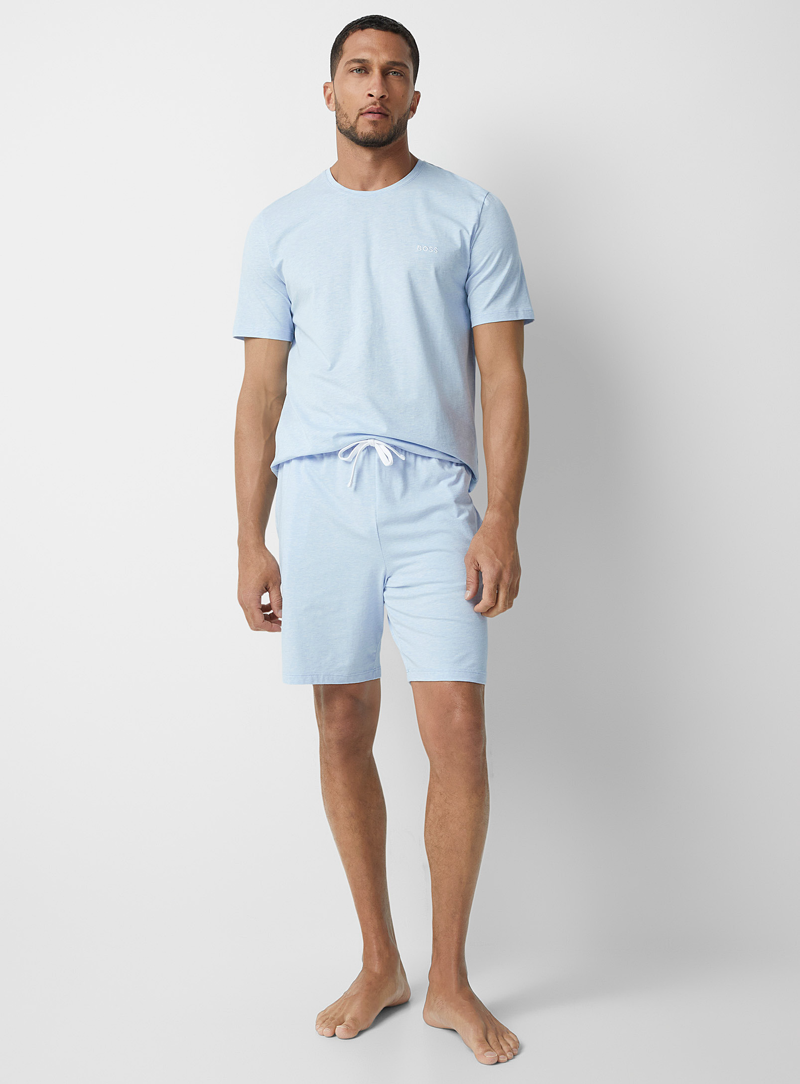 BOSS - Men's Powder-blue lounge Bermuda Shorts
