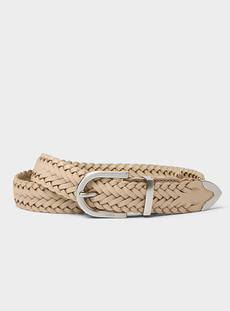 Beige braided belt product image (primary)