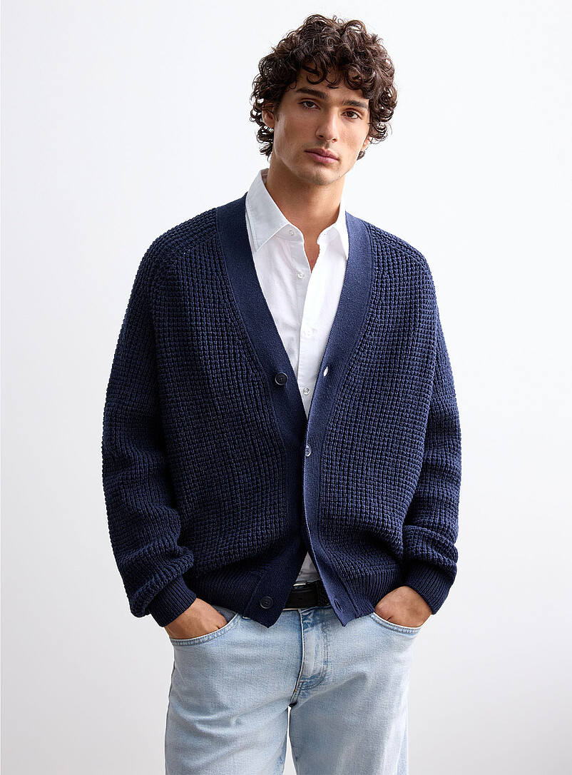 Andemo ribbed-collar cardigan product image (primary)