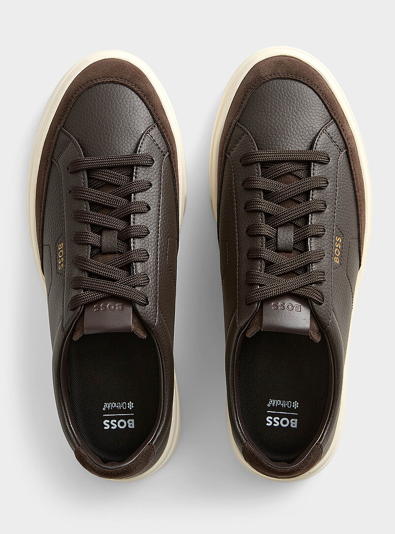 Kieran brown leather sneakers Men product image 3