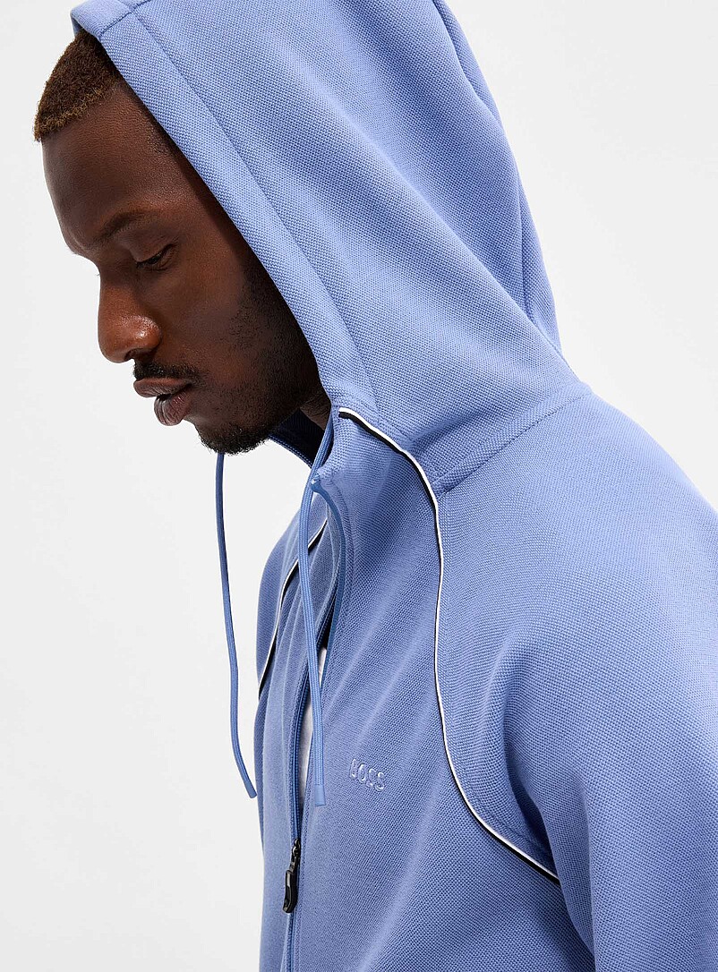 Saggy piqué knit zipped hoodie product image 2