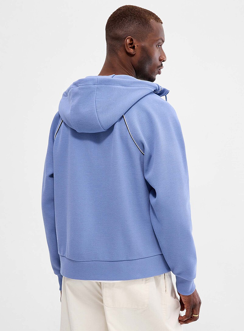 Saggy piqué knit zipped hoodie product image 3