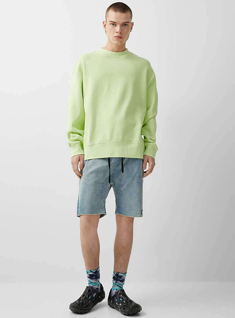 Raw-hem denim pull-on shorts | Lira 