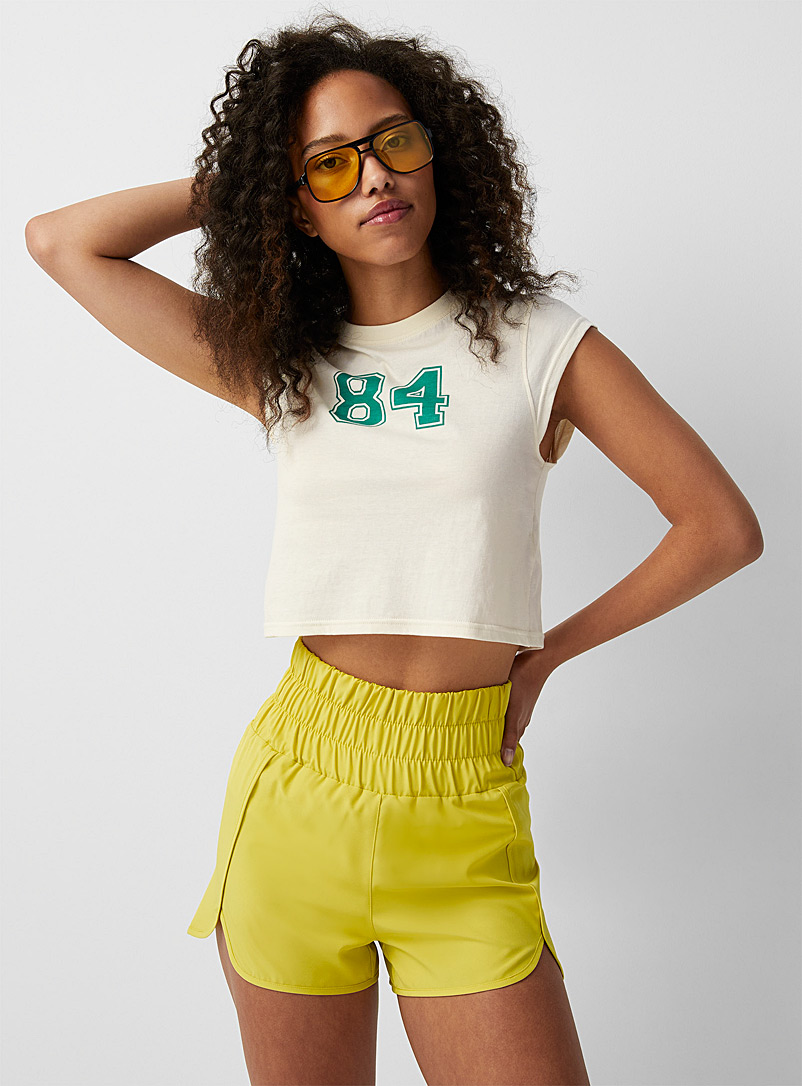 Twik Lime Green XL waistband flowy shorts for women