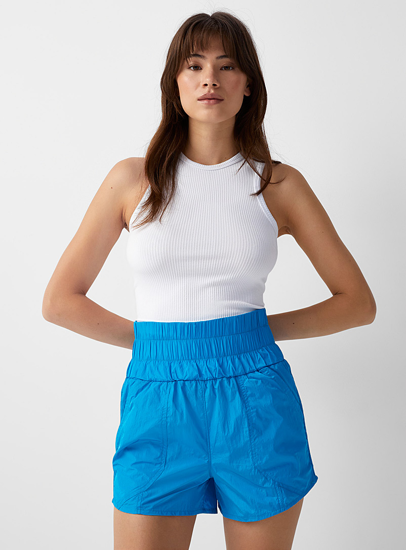 Twik Blue XL waistline cracked nylon short for women