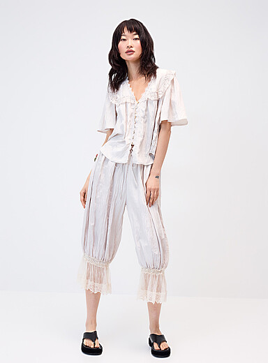 Le pantalon <i>bloomer</i> satin&eacute; effet froiss&eacute;
