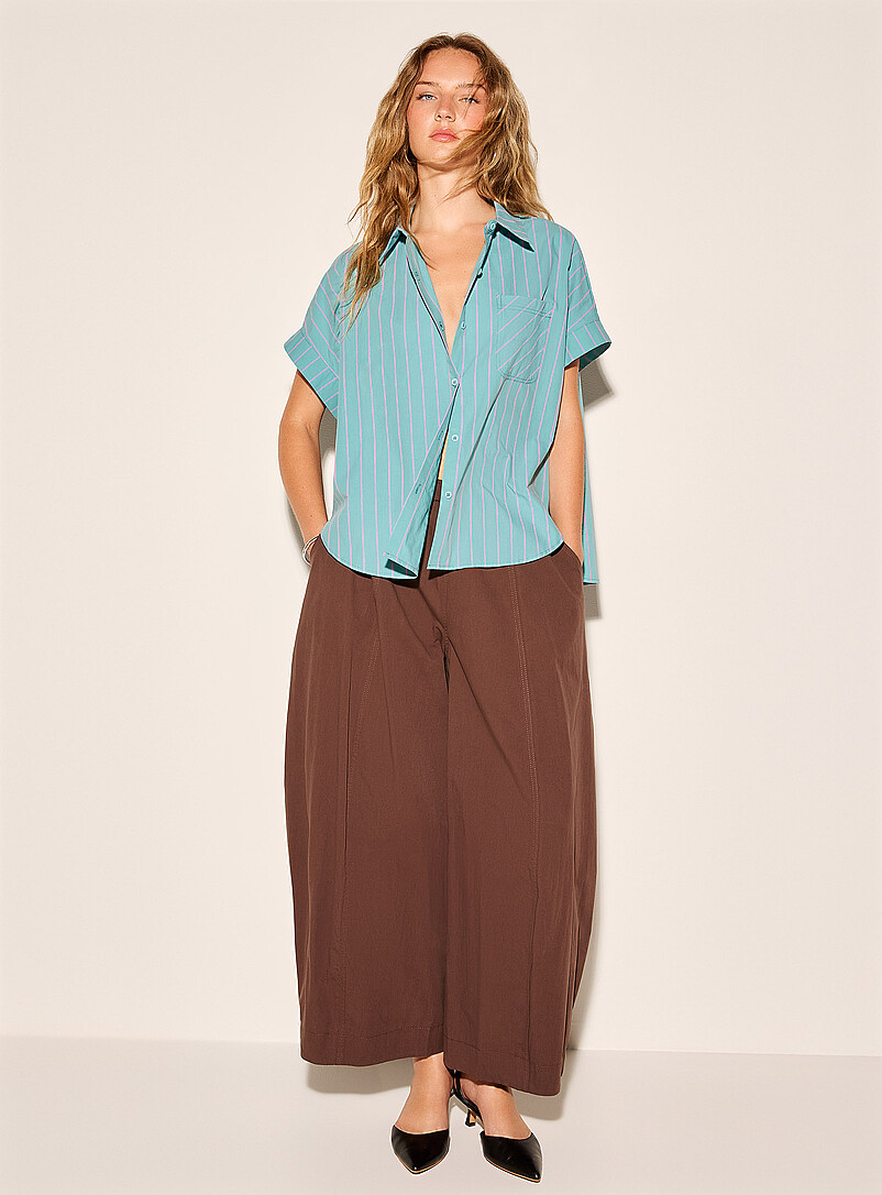 Oversized striped cap-sleeve shirt product image 3