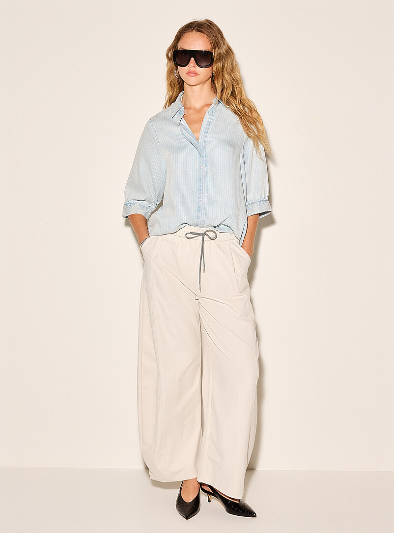 Banker stripes washed denim-effect blouse product image 3