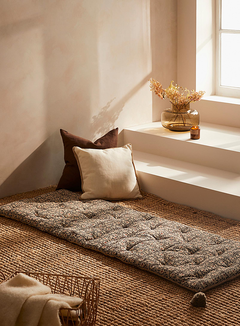 Simons Maison Assorted Floral brown floor cushion 61 x 180 cm