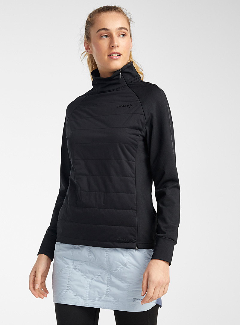 CRAFT Black Storm quilted thermal half-zip for women